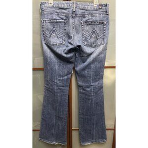 7 For All Mankind Vintage Y2K 90s Womans Embroidered Link A Pocket Boot Size 31